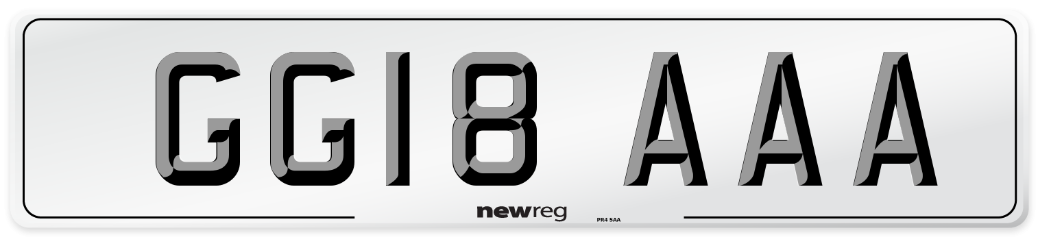 GG18 AAA Number Plate from New Reg